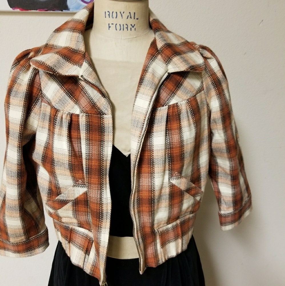 Plaid Crop Jacket